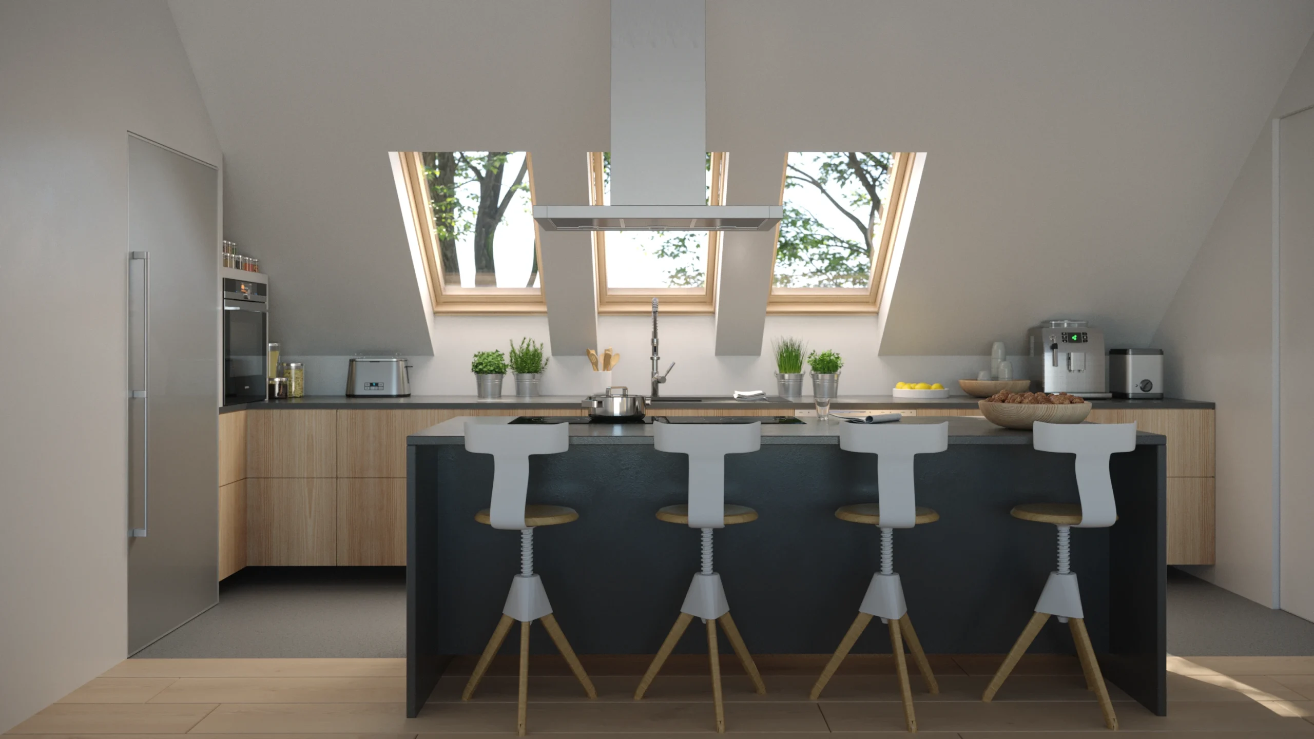 3D arhitektonska vizualizacija interijera suvremenog stana, Osijek, render