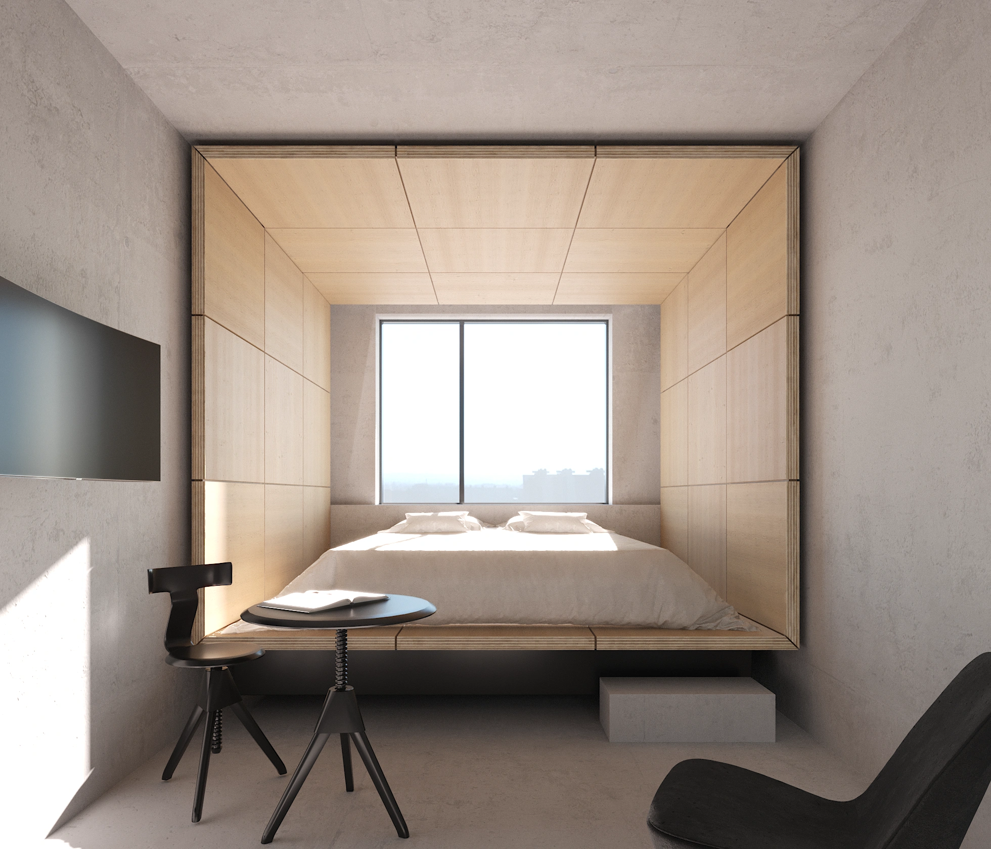 3D arhitektonska vizualizacija sobe hotela Panorama, Zagreb, render