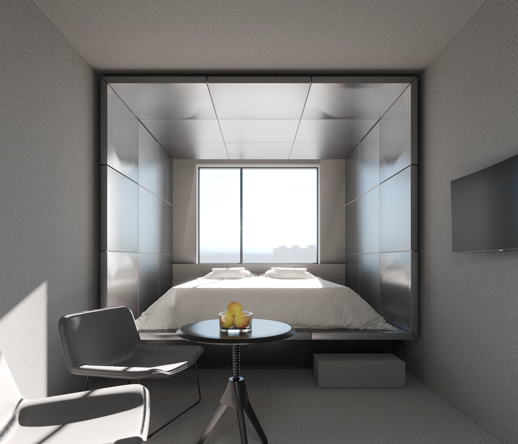 3D arhitektonska vizualizacija sobe hotela Panorama, Zagreb, render